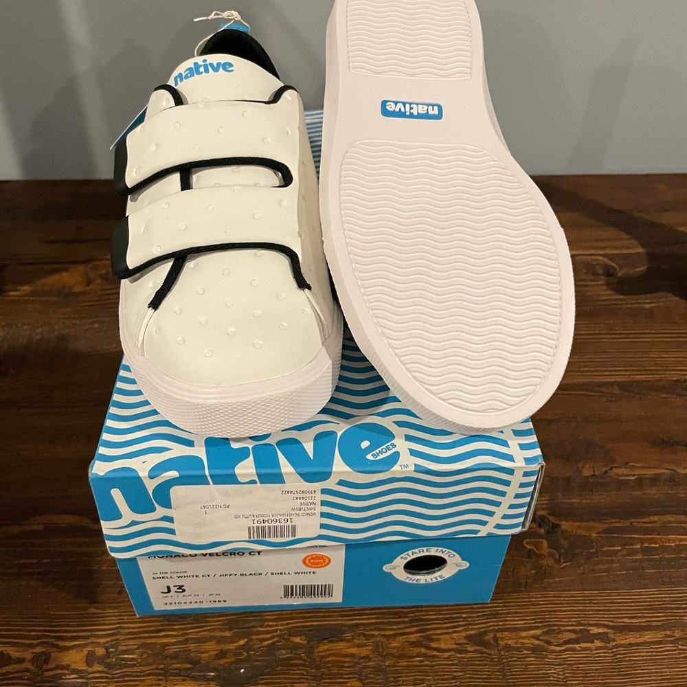 Native Velcro Monaco sneaker size 3, new in box.